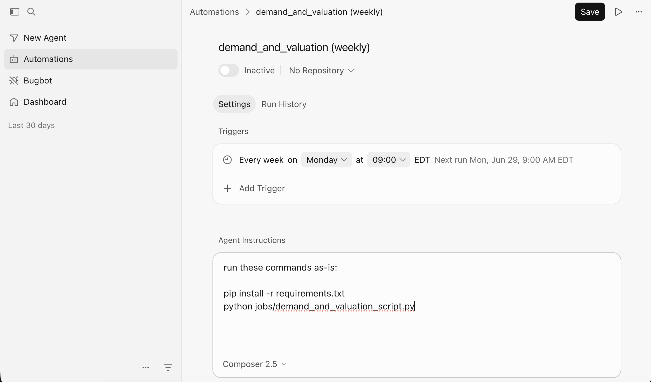 Cursor Automation setup